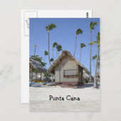 Holzhütte an einem tropischen Strand Postkarte (Vorne/Hinten)