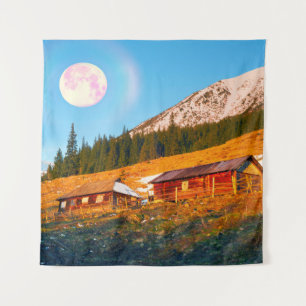 Holzhütte, Erinnerungen von Pas Wandteppich