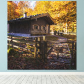 Holzhütte im Wald Leinwanddruck (Insitu (Holzboden))
