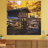Holzhütte im Wald Leinwanddruck (Insitu (Wohnzimmer))