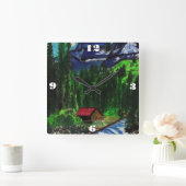 HOLZHÜTTE IM WALD Uhr (Zuhause)