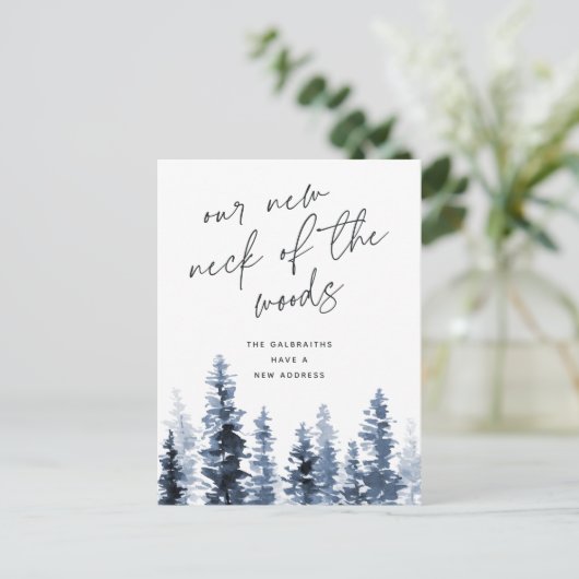 Holzhütte | Neuer Fleck des Woods Moving Postkarte (Stehend Vorderseite)