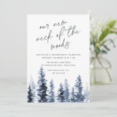 Holzhütte | Neuer Hahn der Woods Housewarming Einladung (Stehend Vorderseite)