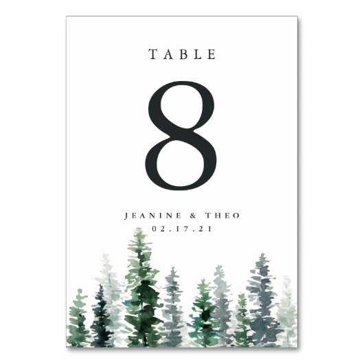 Holzhütte | PERSONALISIERTE TISCHNUMMER (Vorderseite)