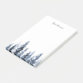 Holzhütte | Personalisierter Wasserfarbenbaum Post-it Klebezettel (angewinkelt)