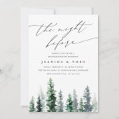 Holzhütte | Winter Evergreen Probe Dinner Einladung (Vorderseite)