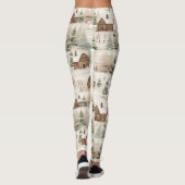 Holzhütten, Bäume, Schnee Leggings (Rückseite)