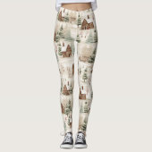 Holzhütten, Bäume, Schnee Leggings (Vorderseite)