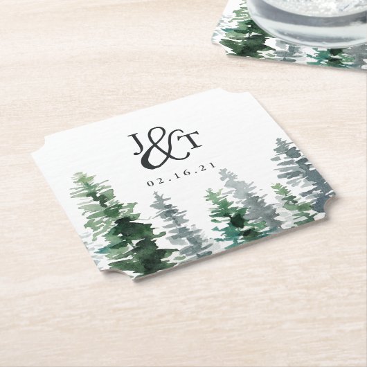 Holzhüttenmongramm und -datum untersetzer (angewinkelt)