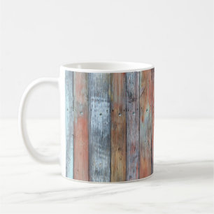 Holzige Wandtextur, altes bemaltes mehrfarbiges Ho Kaffeetasse
