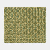Holziger Blumen-Damaskus-Musterhintergrund Fleecedecke (Vorderseite (Horizontal))