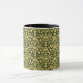 Holziger Blumen-Damaskus-Musterhintergrund Tasse (Zentrum)