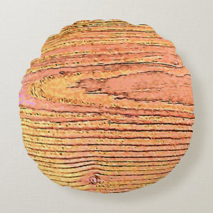 Holzimitation rustikal und Naturliebhaber Rundes Kissen