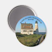 Holzinsel Leuchtturm, Maine Round Magnet (Vorderseite/Rückseite)