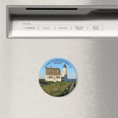 Holzinsel Leuchtturm, Maine Round Magnet (In Situ (Geschirrspüler))