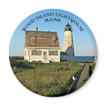 Holzinsel Leuchtturm, Maine Round Magnet