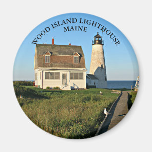 Holzinsel Leuchtturm, Maine Round Magnet