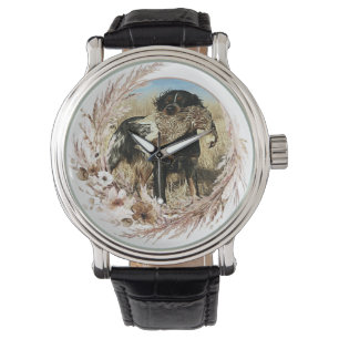 Holzjagd mit der Bretagne Spaniel Armbanduhr