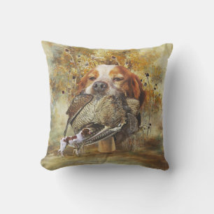 Holzjagd mit der Bretagne Spaniel Kissen