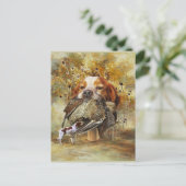 Holzjagd mit der Bretagne Spaniel Postkarte (Stehend Vorderseite)