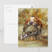 Holzjagd mit der Bretagne Spaniel Postkarte (Vorne/Hinten)