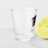 Holzjagd mit der Bretagne Spaniel Schnapsglas (Links)