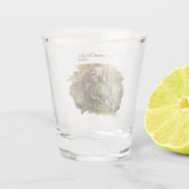 Holzjagd mit der Bretagne Spaniel Schnapsglas (Rückseite)