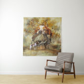 Holzjagd mit der Bretagne Spaniel Wandteppich (Beispiel)