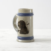 Holzjagd mit deutschem Drahthaar Pointer Bierglas (Vorderseite Links)