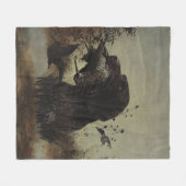 Holzjagd mit deutschem Drahthaar Pointer Fleecedecke (Vorderseite (Horizontal))