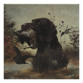 Holzjagd mit deutschem Drahthaar Pointer Fotodruck (Vorne)