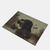 Holzjagd mit deutschem Drahthaar Pointer Fußmatte (Schrägansicht)