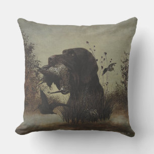 Holzjagd mit deutschem Drahthaar Pointer Kissen