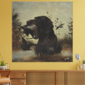 Holzjagd mit deutschem Drahthaar Pointer Leinwanddruck (Insitu (Wohnzimmer))