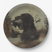 Holzjagd mit deutschem Drahthaar Pointer Pappteller (Vorderseite)