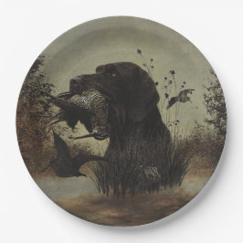 Holzjagd mit deutschem Drahthaar Pointer Pappteller