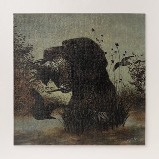 Holzjagd mit deutschem Drahthaar Pointer Puzzle (Vertikal)