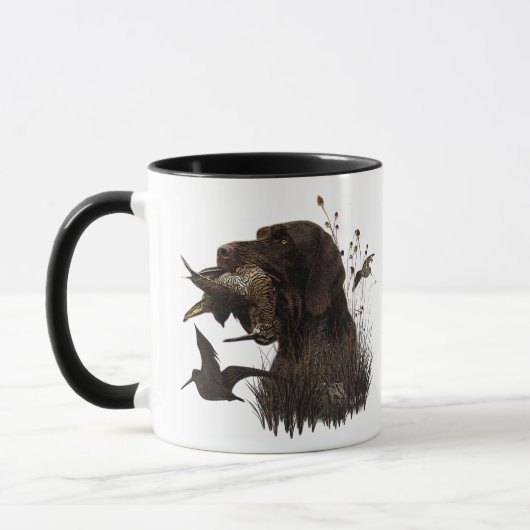 Holzjagd mit deutschem Drahthaar Pointer Tasse (Links)