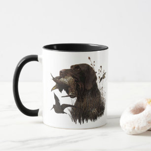 Holzjagd mit deutschem Drahthaar Pointer Tasse