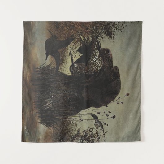 Holzjagd mit deutschem Drahthaar Pointer Wandteppich (Vorderseite (Horizontal))