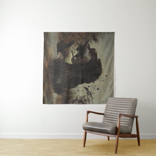 Holzjagd mit deutschem Drahthaar Pointer Wandteppich (Beispiel (Horizontal))