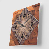 Holzkaleidoskop-Gestaltungssäulenuhren Quadratische Wanduhr (Winkel)
