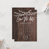 Holzkalender Save the Date Karte (Vorderseite/Rückseite Beispiel)