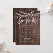 Holzkalender Save the Date Karte (Vorderseite/Rückseite Beispiel)