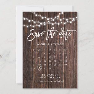 Holzkalender Save the Date Karte