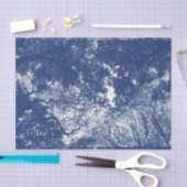 Holzkanopie (02) - Cyanotypeneffekt Seidenpapier (Handwerk)