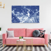 Holzkanopie 02 - Zyanotypeneffekt Leinwanddruck (Insitu (Wohnzimmer))