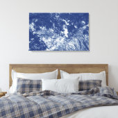 Holzkanopie 02 - Zyanotypeneffekt Leinwanddruck (Insitu (Schlafzimmer))