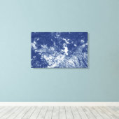 Holzkanopie 02 - Zyanotypeneffekt Leinwanddruck (Insitu (Holzboden))