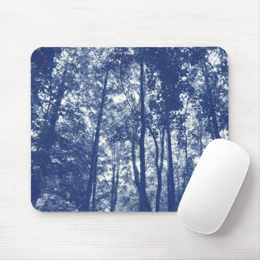Holzkanopie - Cyanotypeffekt Mousepad (Mit Mouse)